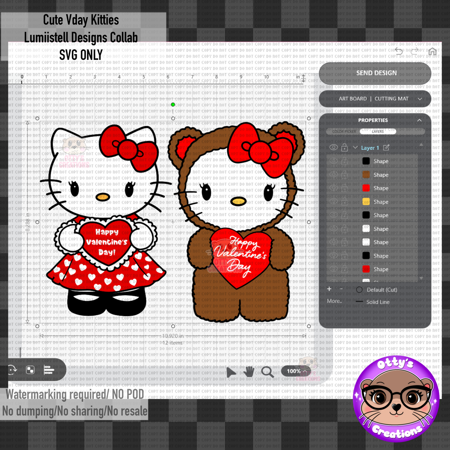 Cute vday kitties SVG