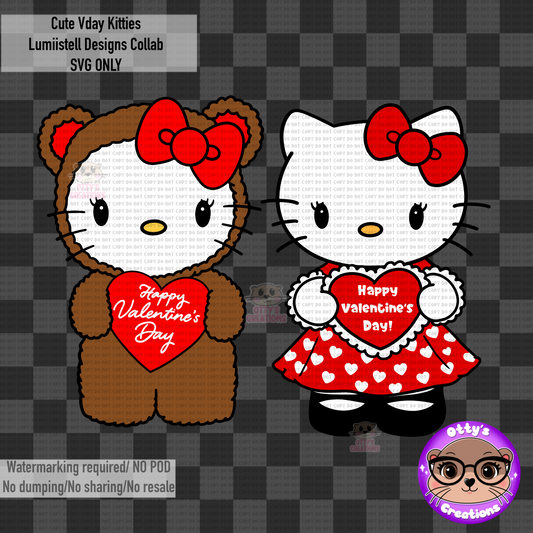 Cute vday kitties SVG